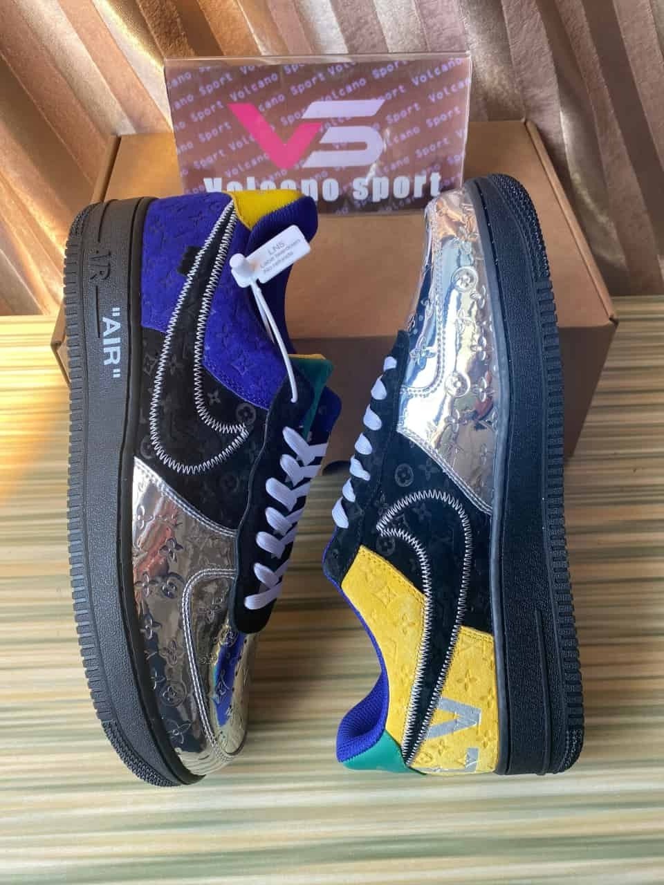 LV x Air Force 1 Low By Virgil Abloh 'Black Metallic Silver' 1A9VCH