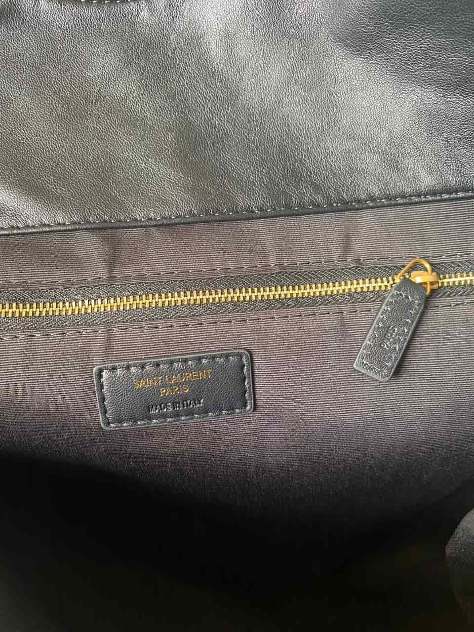 Saint Laurent Black Quilted Leather Icare Maxi Shopping Tote Bag