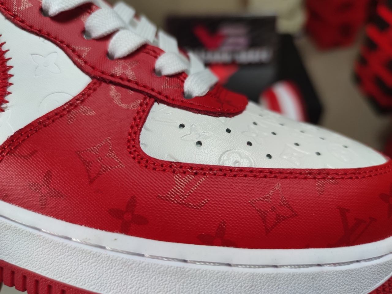 LV X Air force 1 red and white