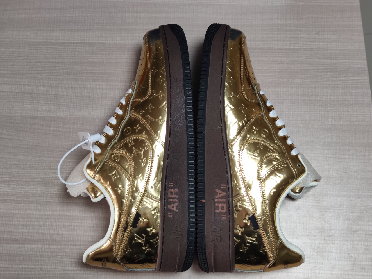 LV x Air Force 1 Low By Virgil Abloh Metallic Gold