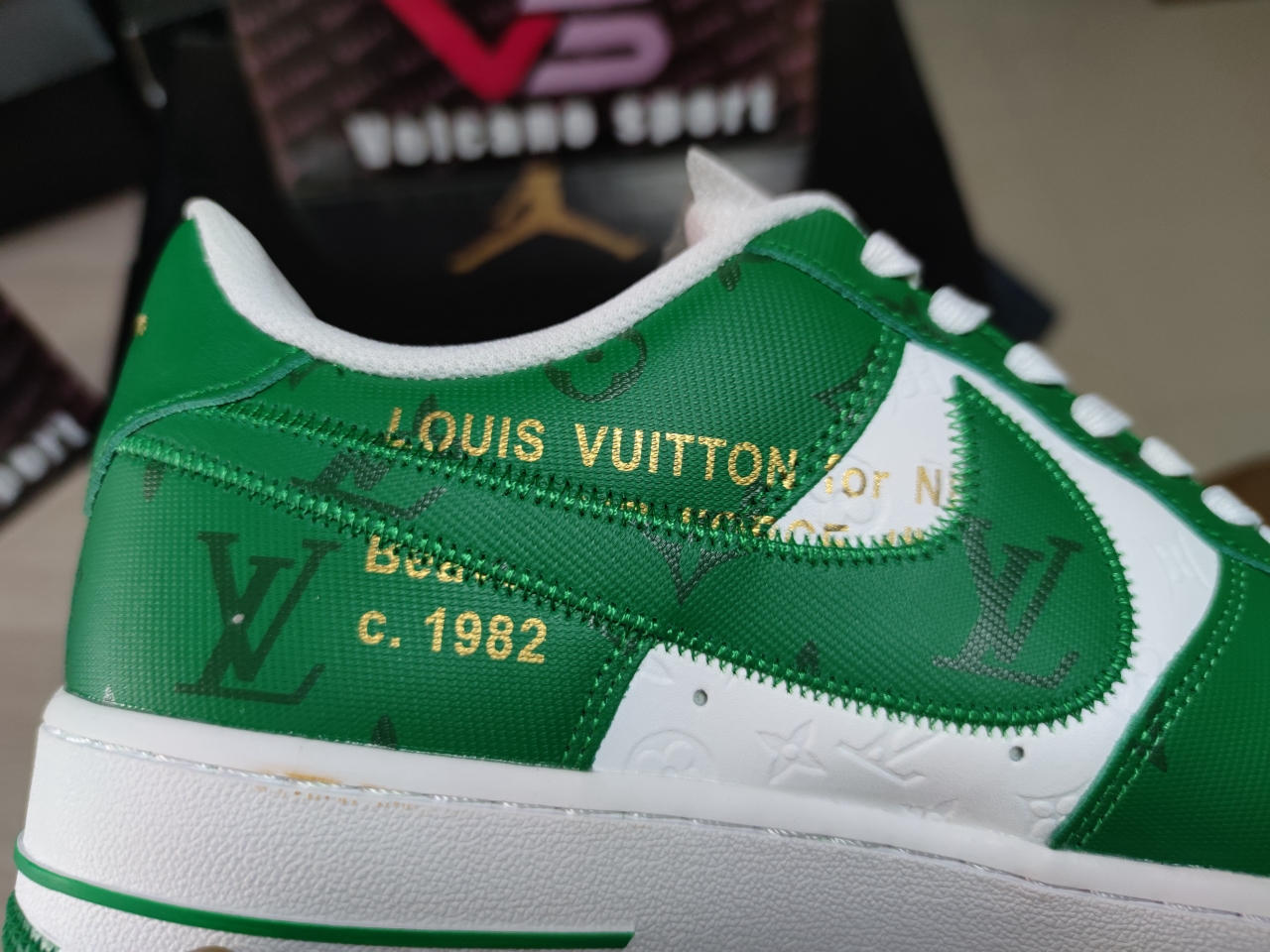LV x Air Force 1 Low By Virgil Abloh White Green