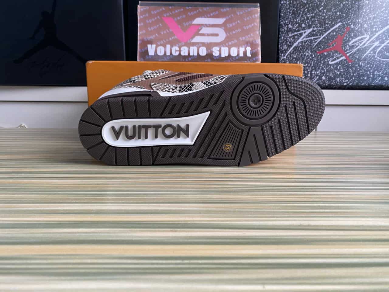 LV Skate Sneaker Brown Snakeskin 1ABM2Y