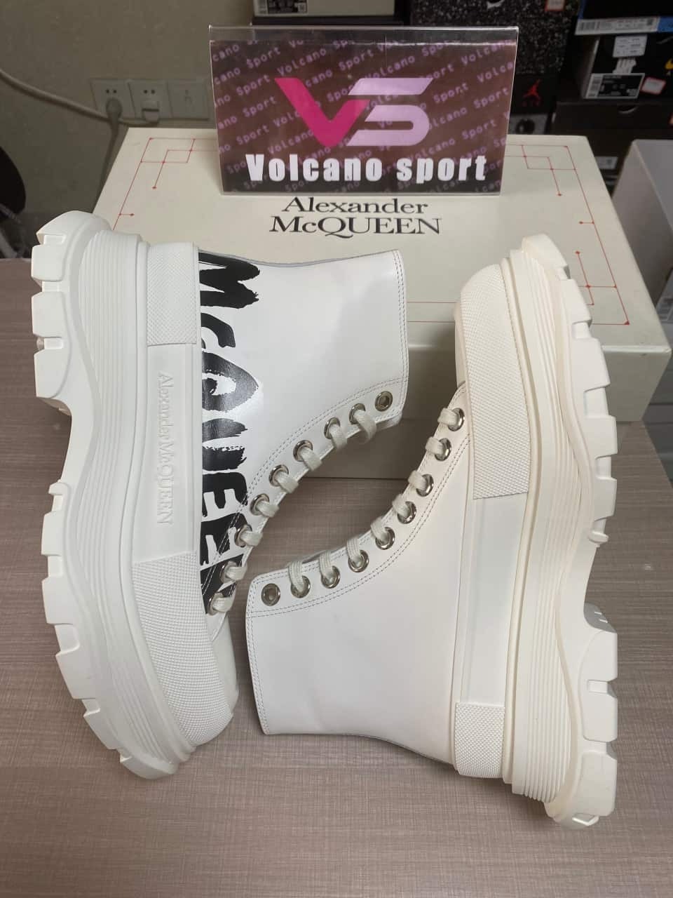 Alexander McQueen Graffiti Tread Slick Boot