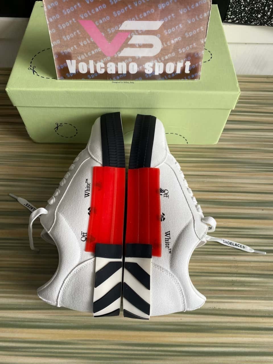 Off-White Vulc Low Canvas White Green