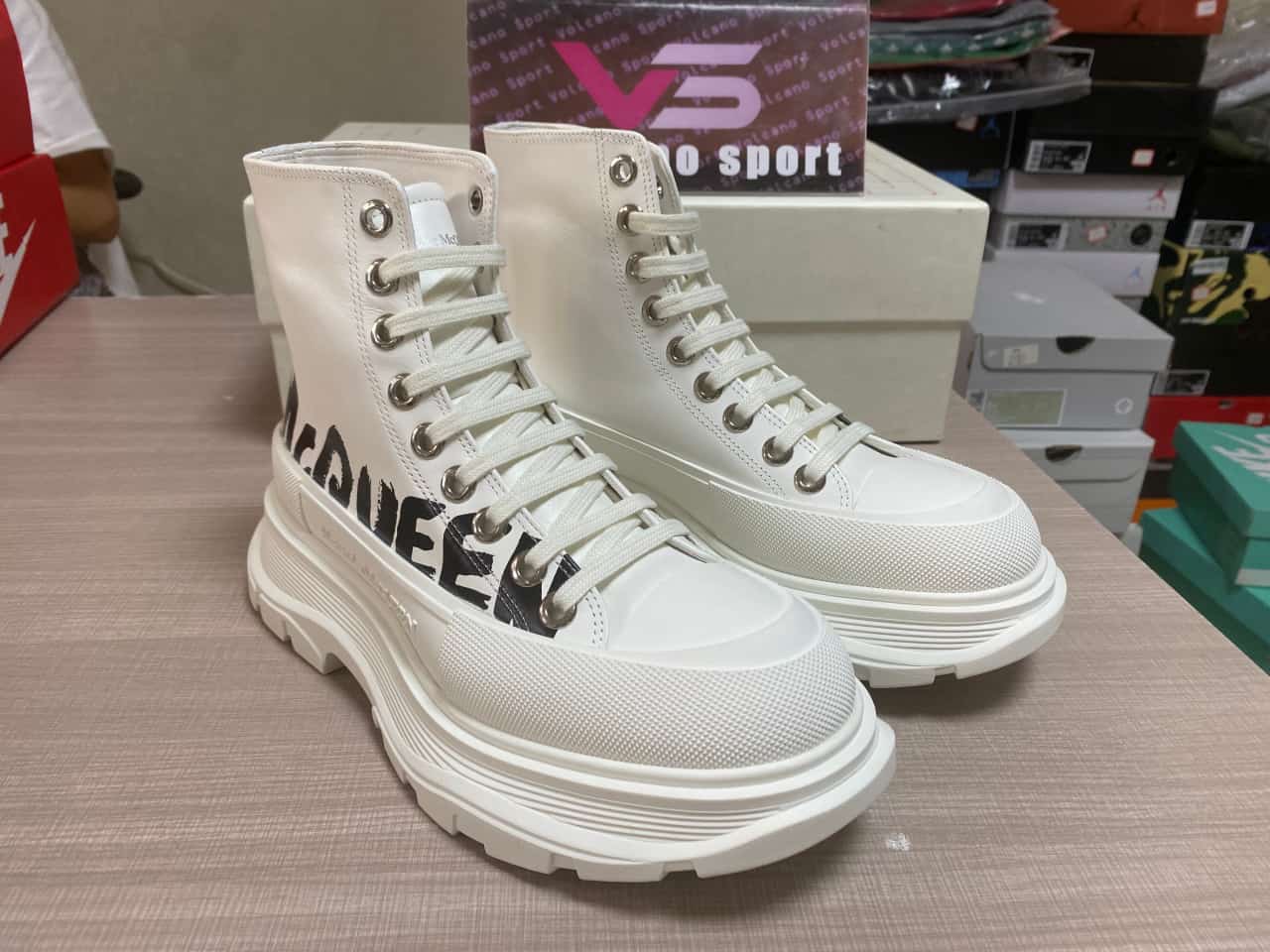 Alexander McQueen Graffiti Tread Slick Boot