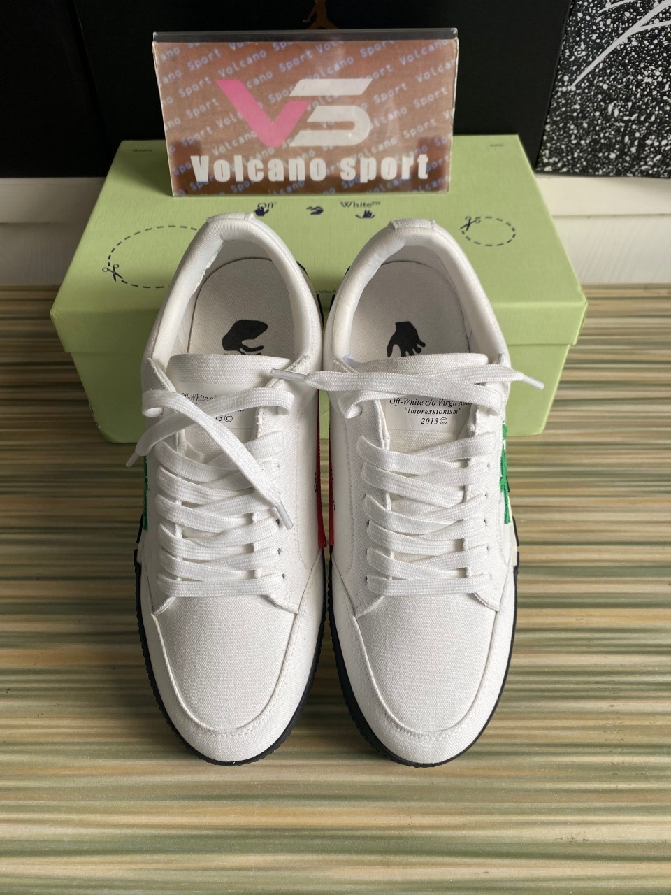 Off-White Vulc Low Canvas White Green