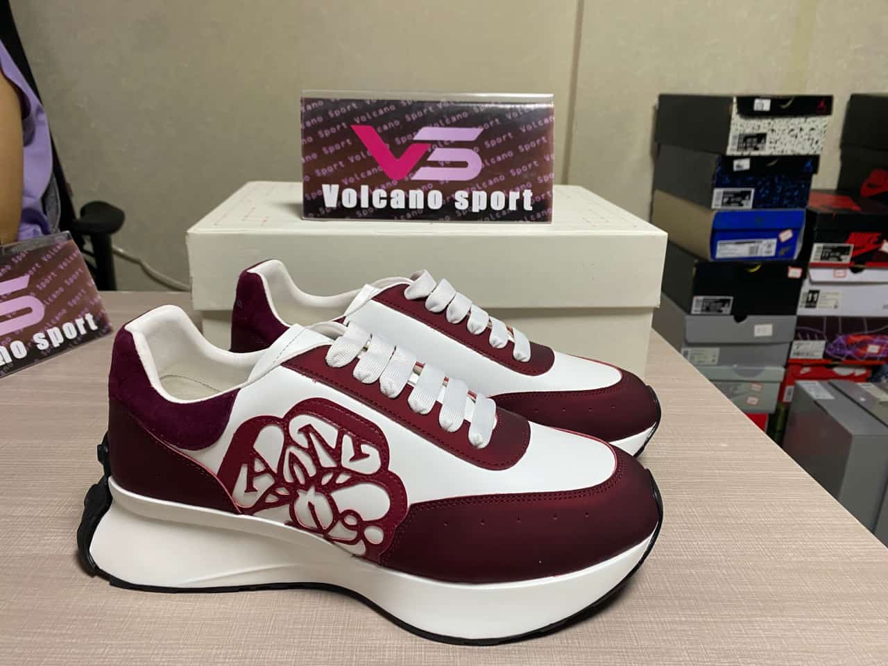 Alexander McQueen Burgundy White