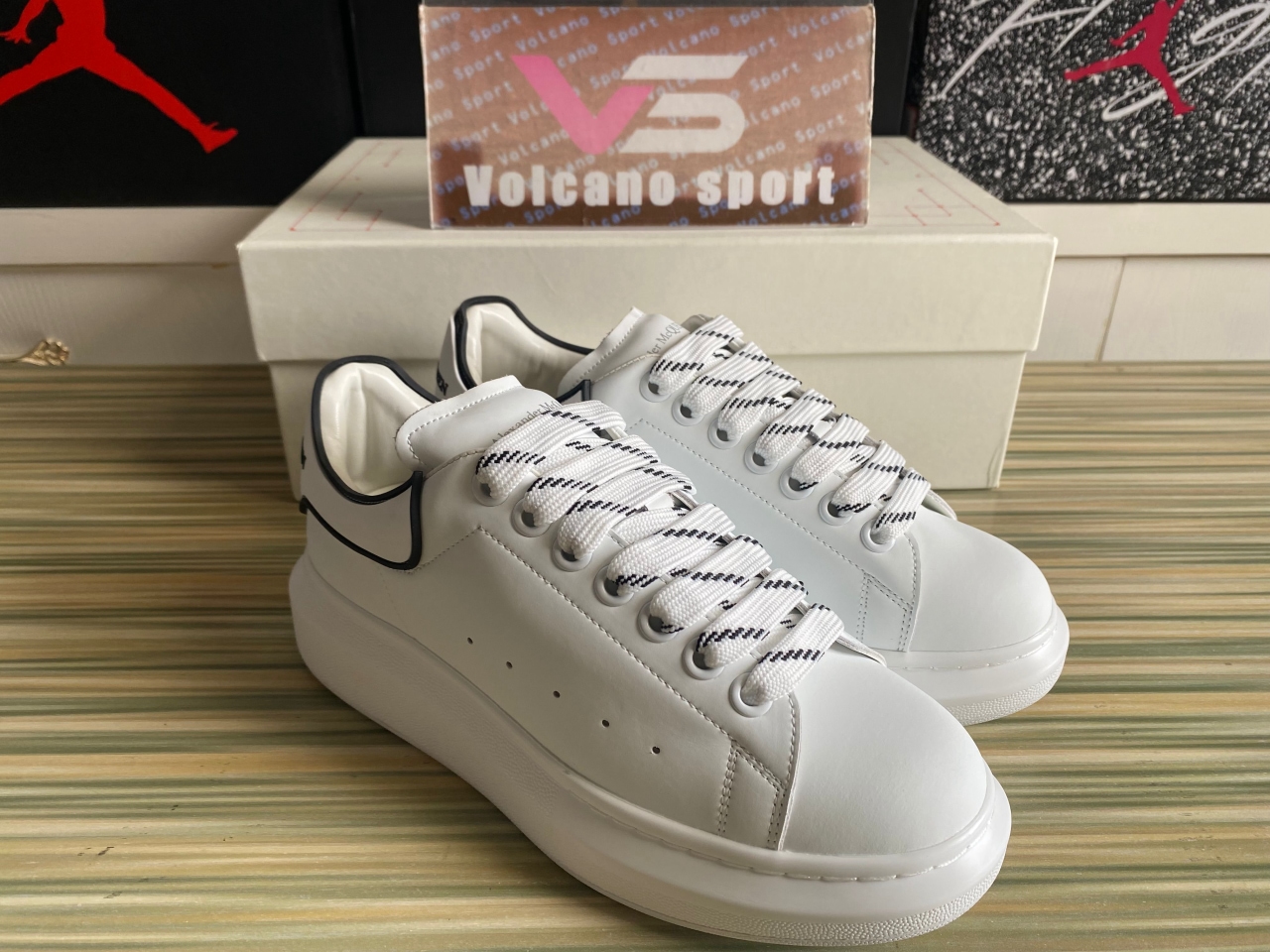 Alexander McQueen White Black Trim Skate shoes