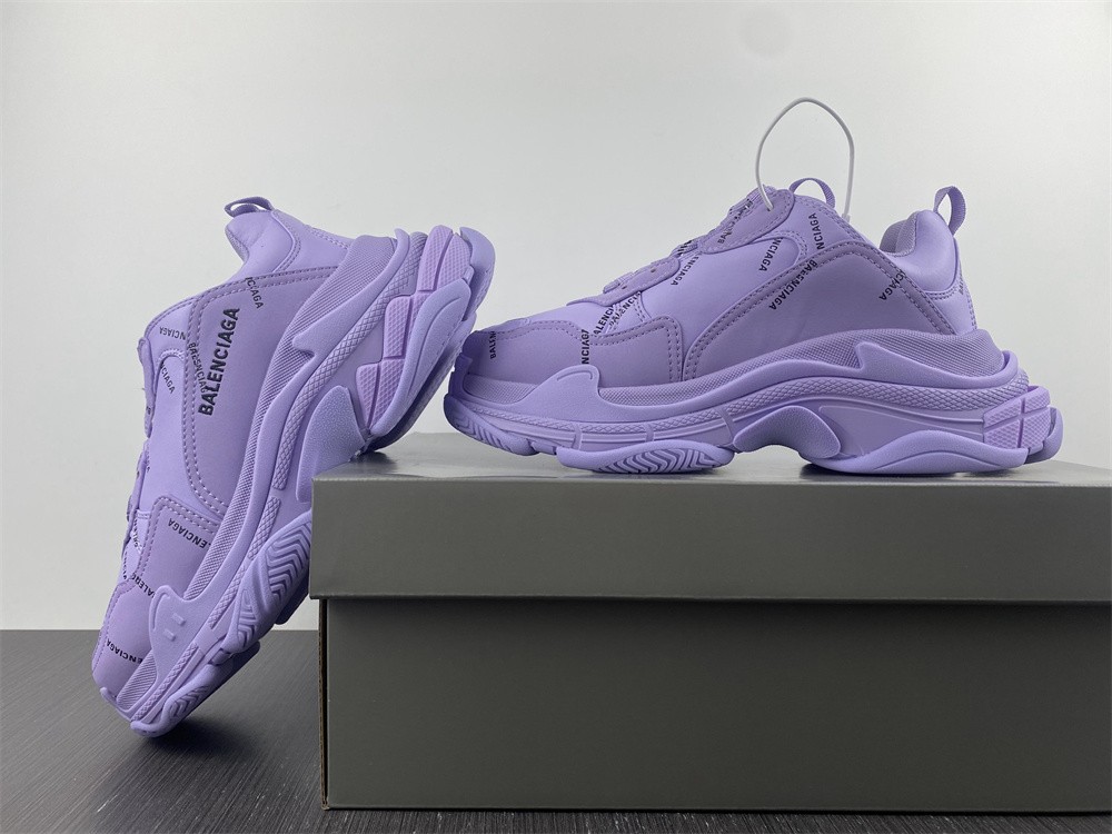 Balenciaga Wmns Triple S “Allover Logo in Light Purple”