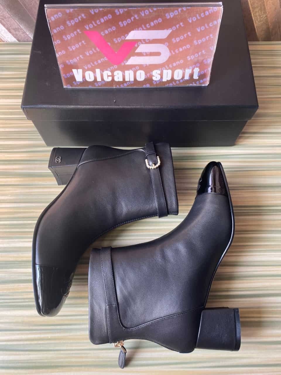 Chanel Black Lambskin Leather Boots