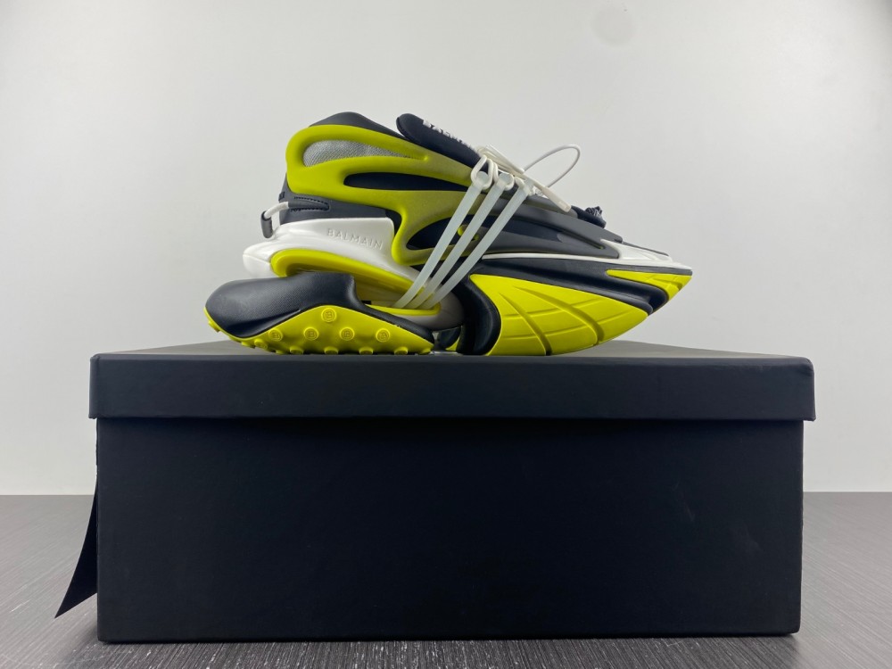 Balmain o1srvl11e0524 Unicorn Sneakers in Black Yellow