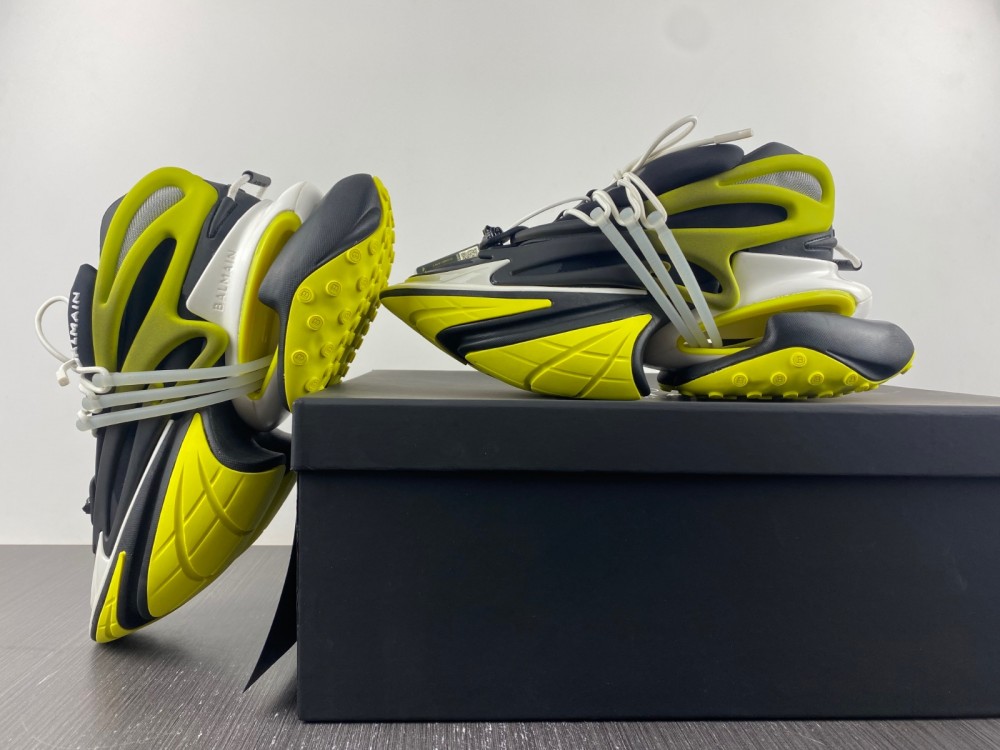 Balmain o1srvl11e0524 Unicorn Sneakers in Black Yellow