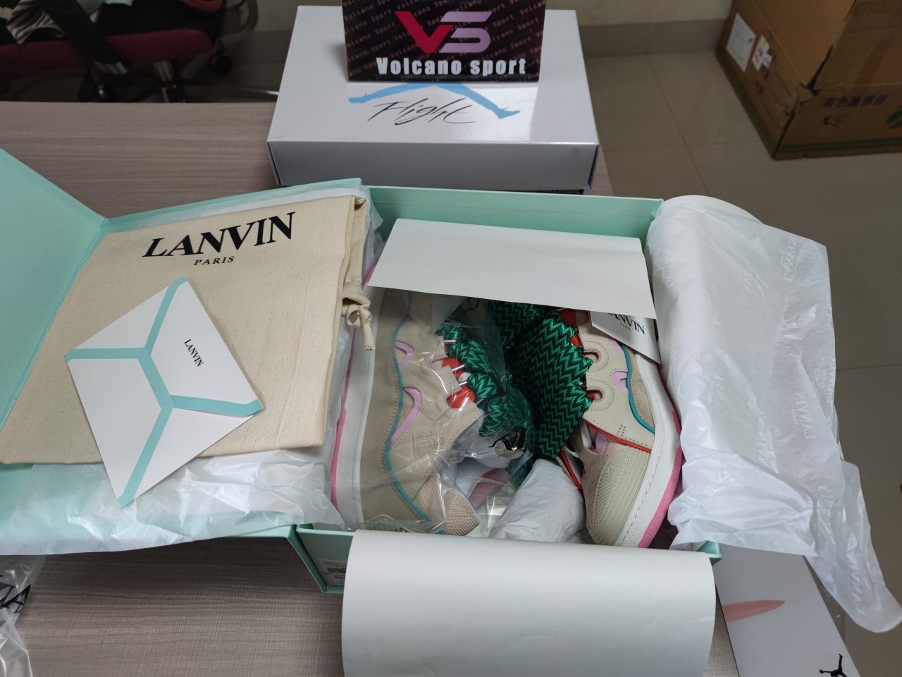 Lanvin Curb Sneaker Beige Pink1