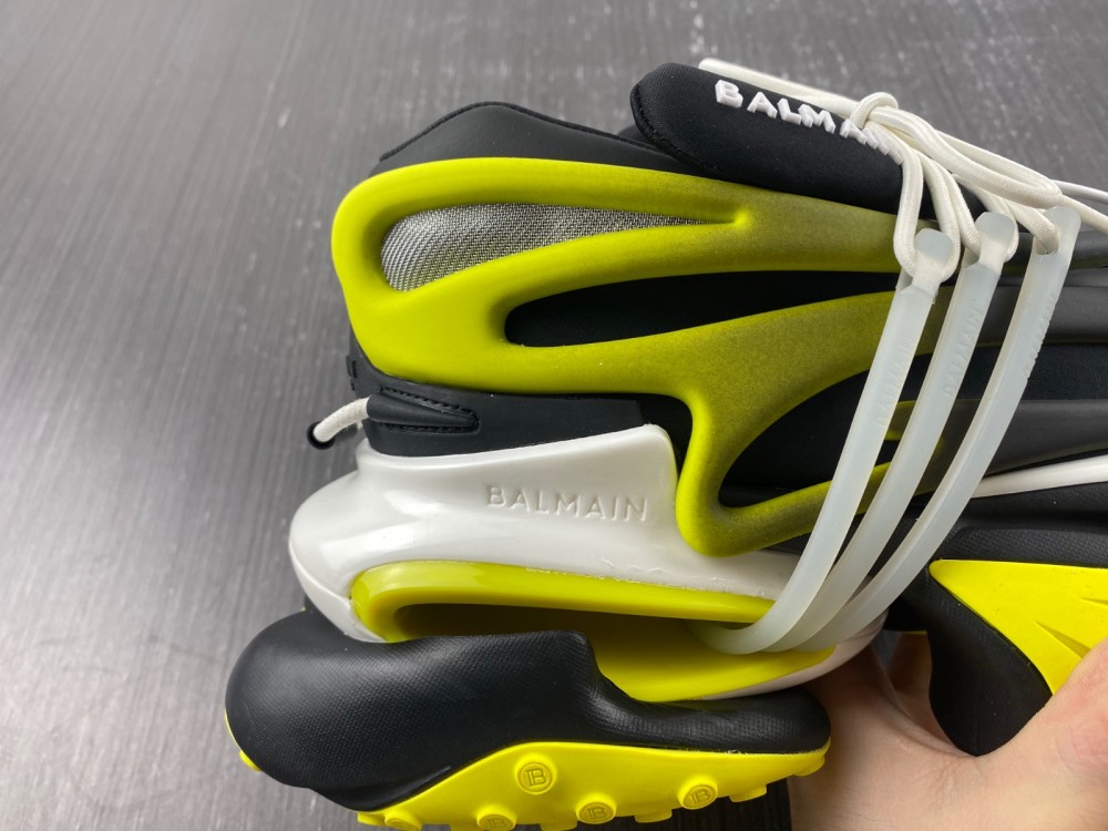 Balmain o1srvl11e0524 Unicorn Sneakers in Black Yellow