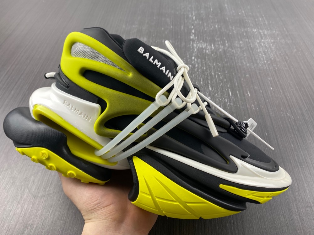 Balmain o1srvl11e0524 Unicorn Sneakers in Black Yellow