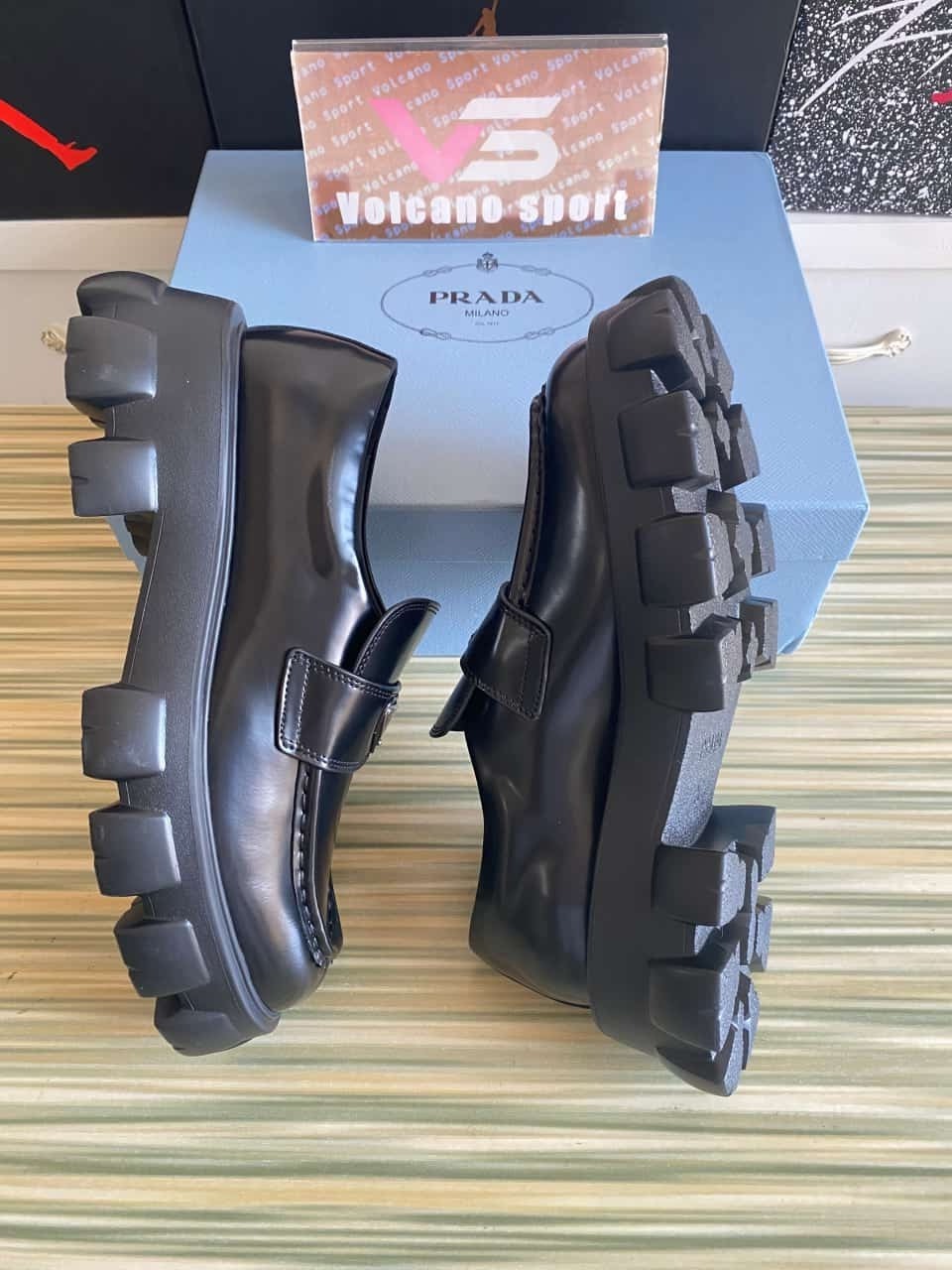 Prada Monolith Leather Loafers