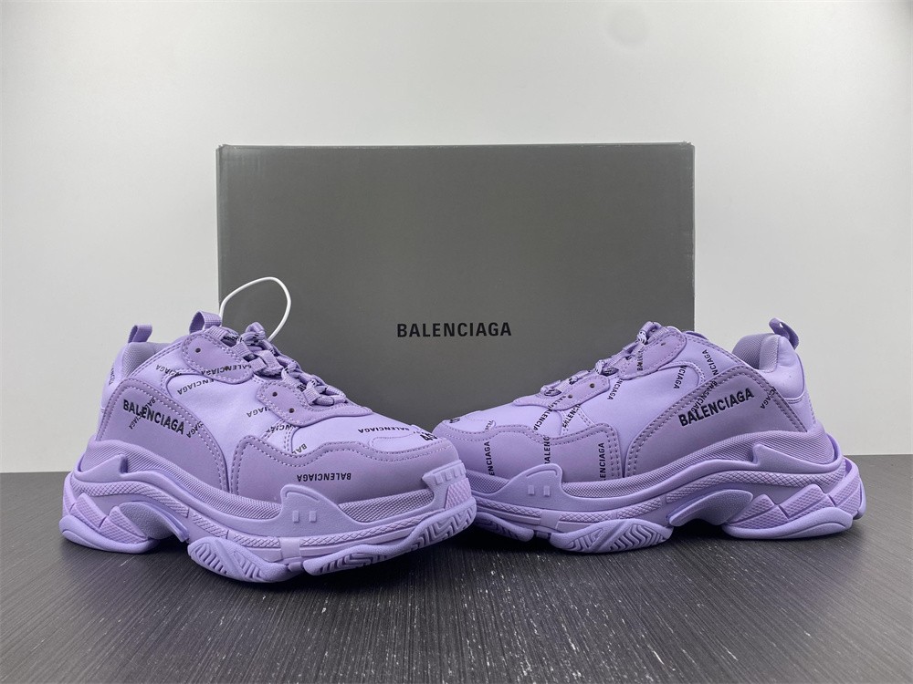 Balenciaga Wmns Triple S “Allover Logo in Light Purple”