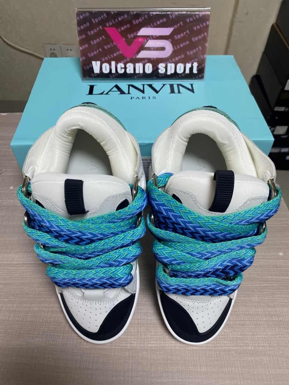 Lanvin Curb Sneaker White Blue
