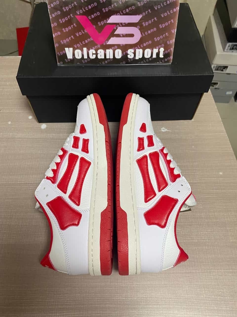 AMIRI Skel Top Low White Red