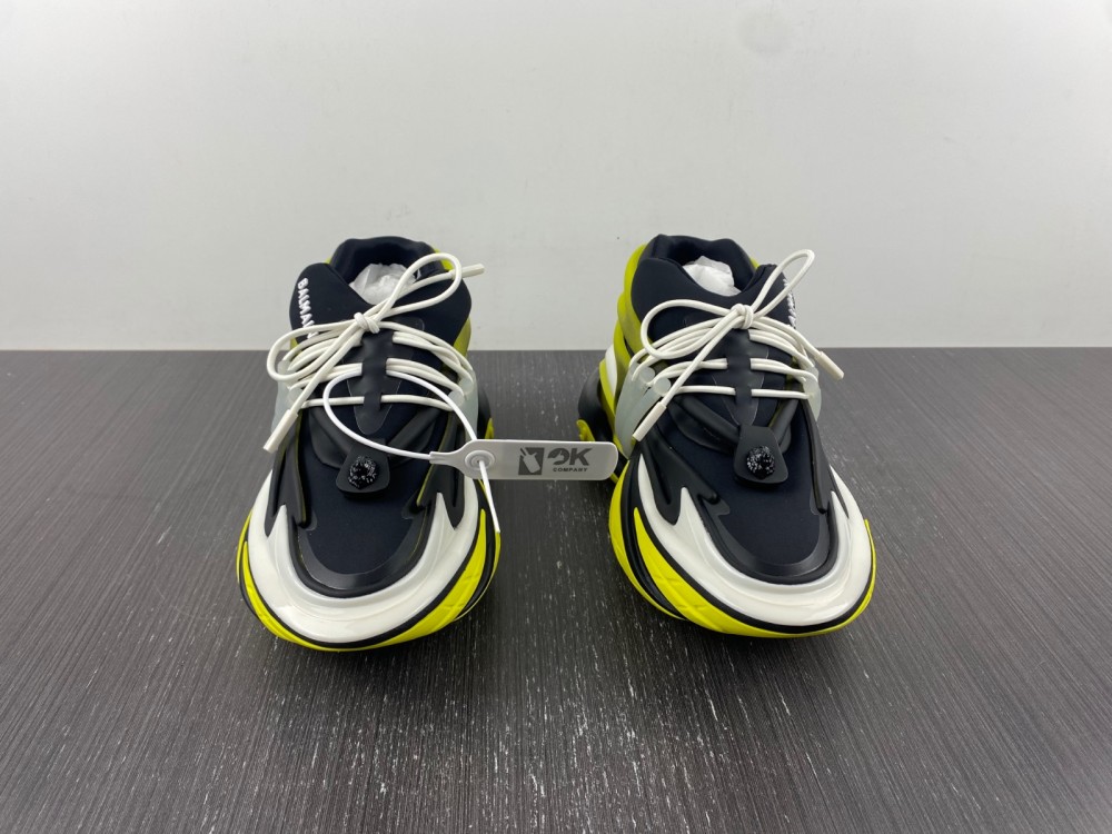 Balmain o1srvl11e0524 Unicorn Sneakers in Black Yellow