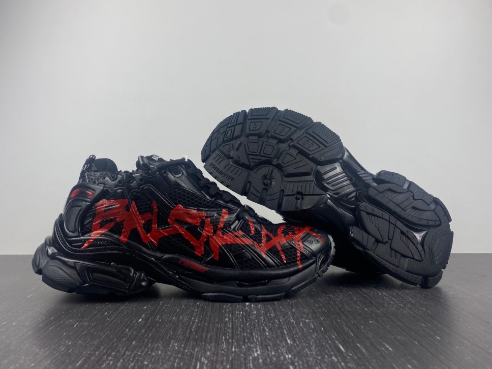 Coco Shoes Balenciaga Runner Graffiti Black Red