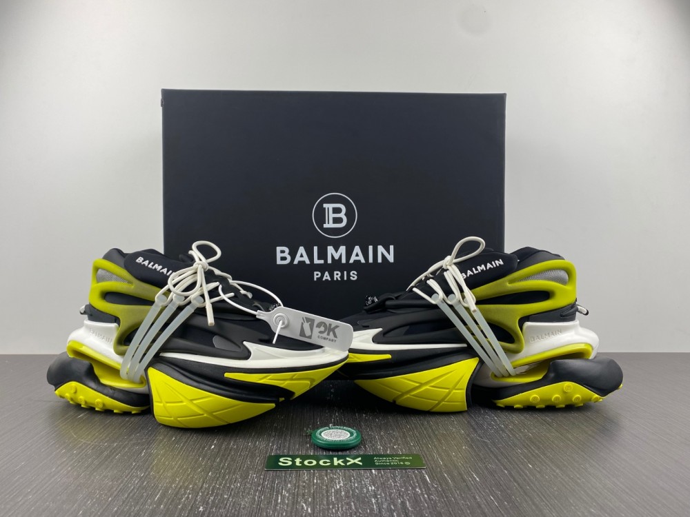Balmain o1srvl11e0524 Unicorn Sneakers in Black Yellow