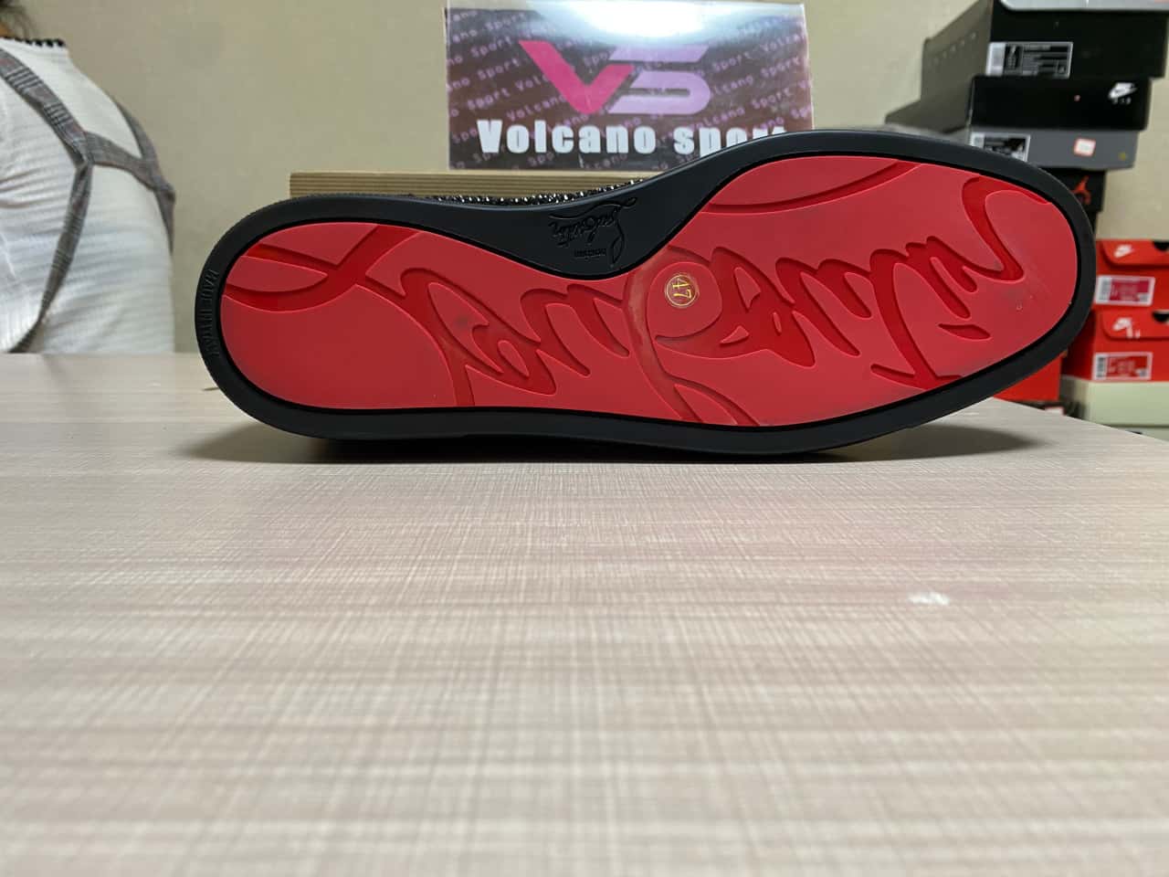 Christian Louboutin High top Full Diamond Black Suede Rhinestone Shoes