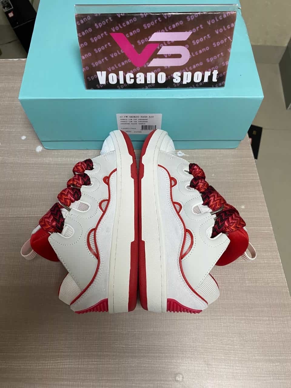 Lanvin Curb Leather And Mesh Low-top Trainers