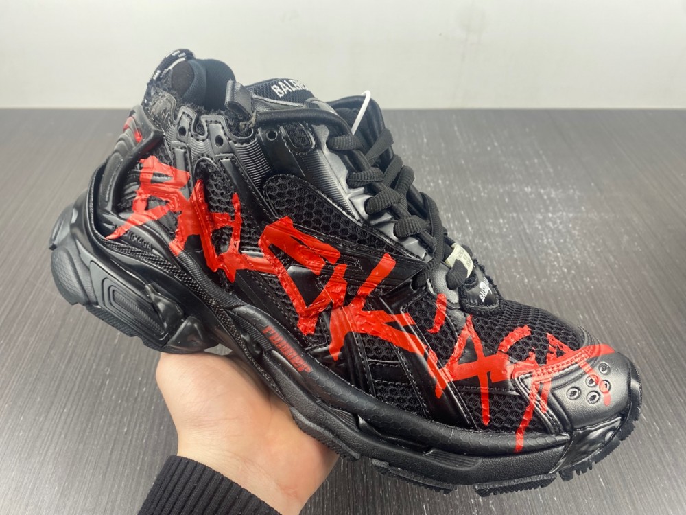 Coco Shoes Balenciaga Runner Graffiti Black Red