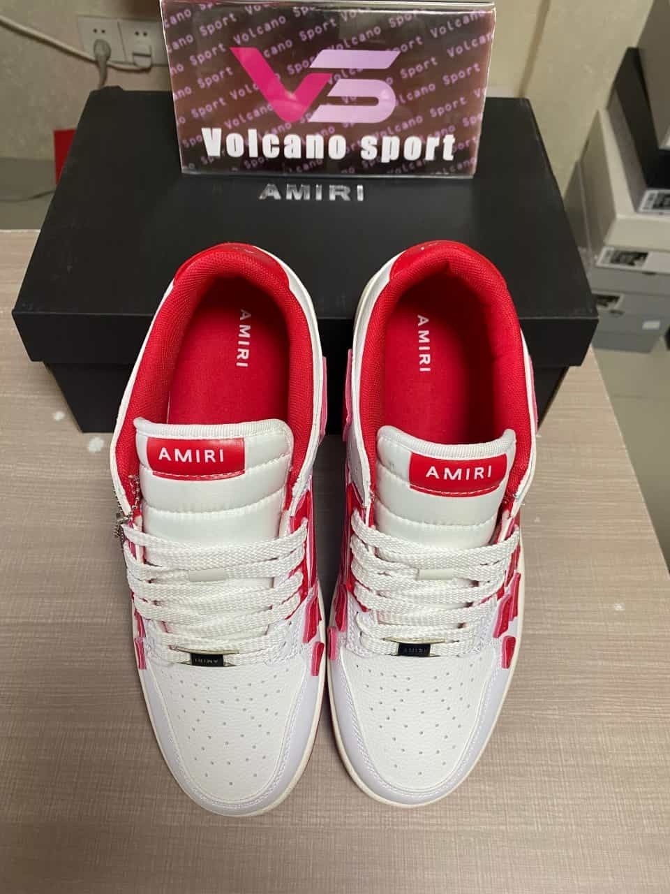 AMIRI Skel Top Low White Red