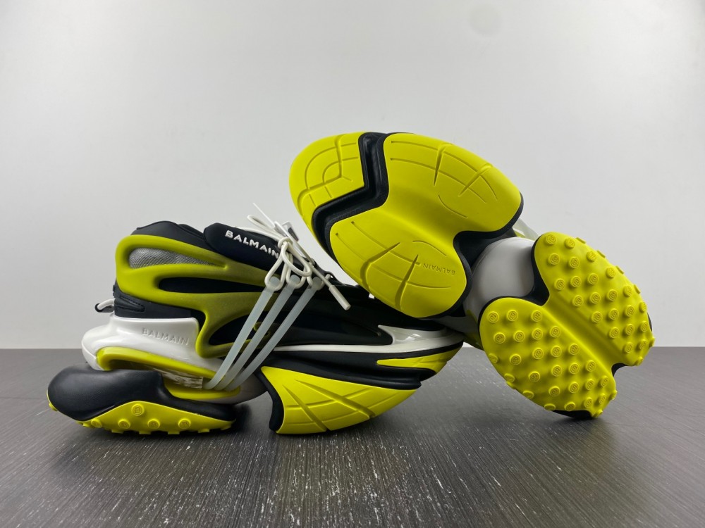 Balmain o1srvl11e0524 Unicorn Sneakers in Black Yellow