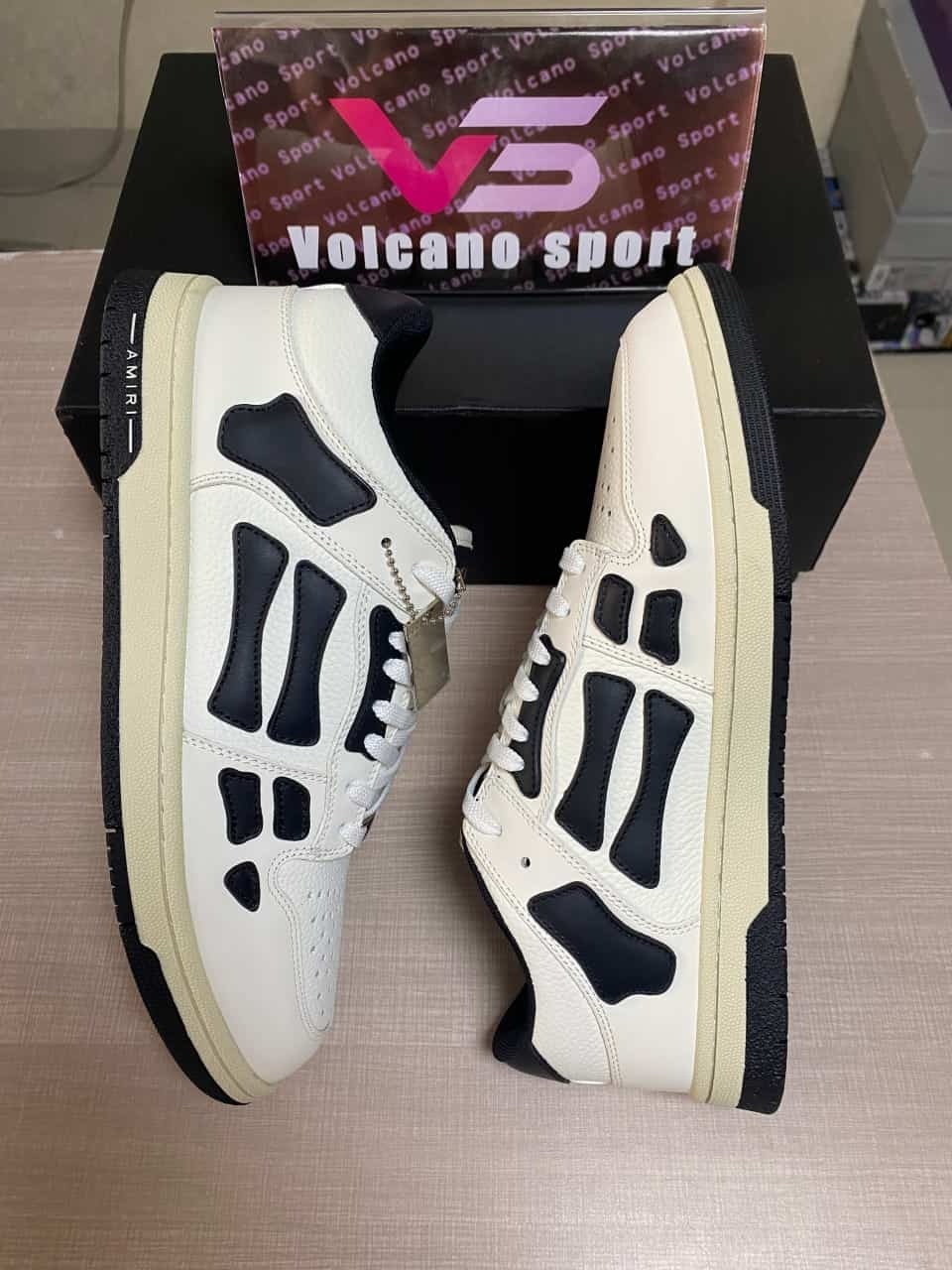 AMIRI Skel Top Low White Black MFS0031