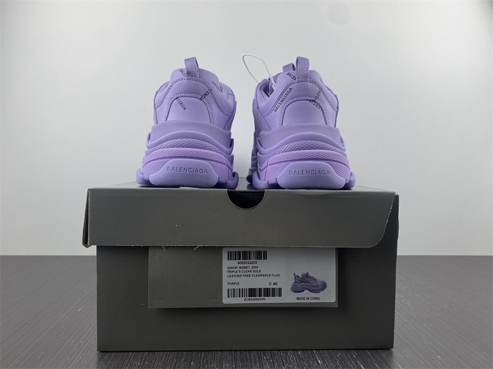 Balenciaga Wmns Triple S “Allover Logo in Light Purple”