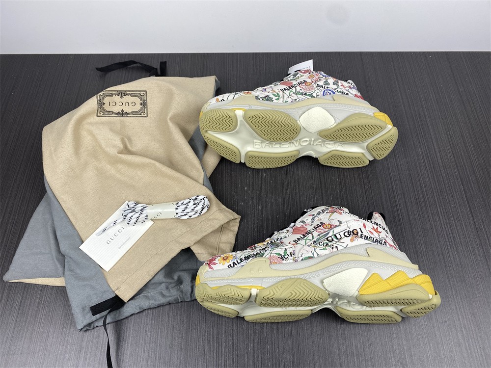 Gucci Balenciaga The Hacker Project Floral Triple S Sneakers