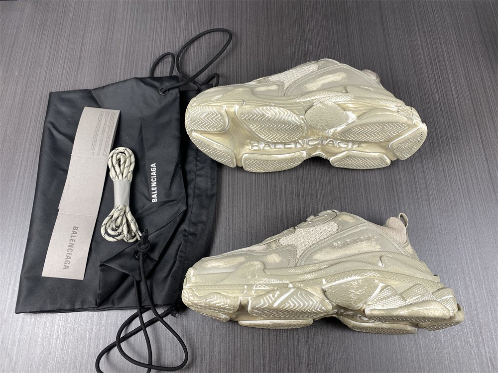 Balenciaga Women Triple S Faded Sneaker in Beige