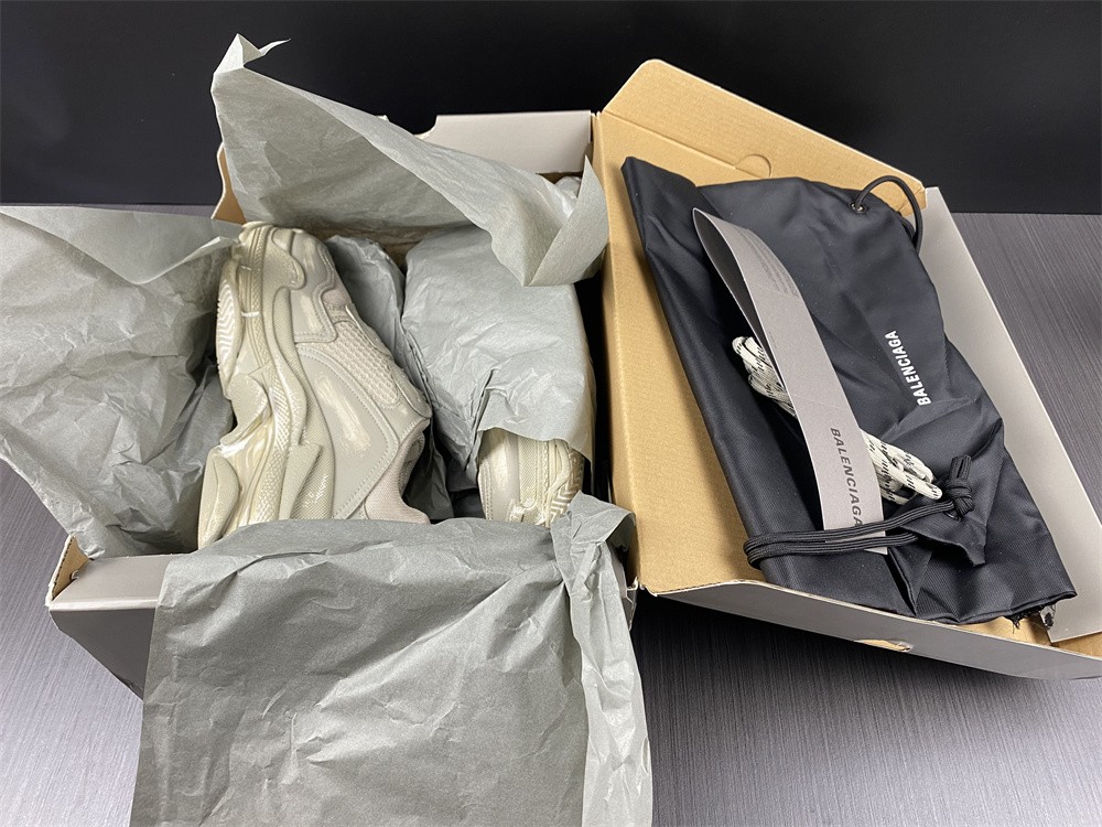 Balenciaga Women Triple S Faded Sneaker in Beige