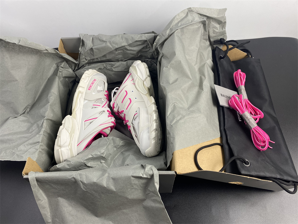 Pink&White Womens Balenciaga Track Sneakers