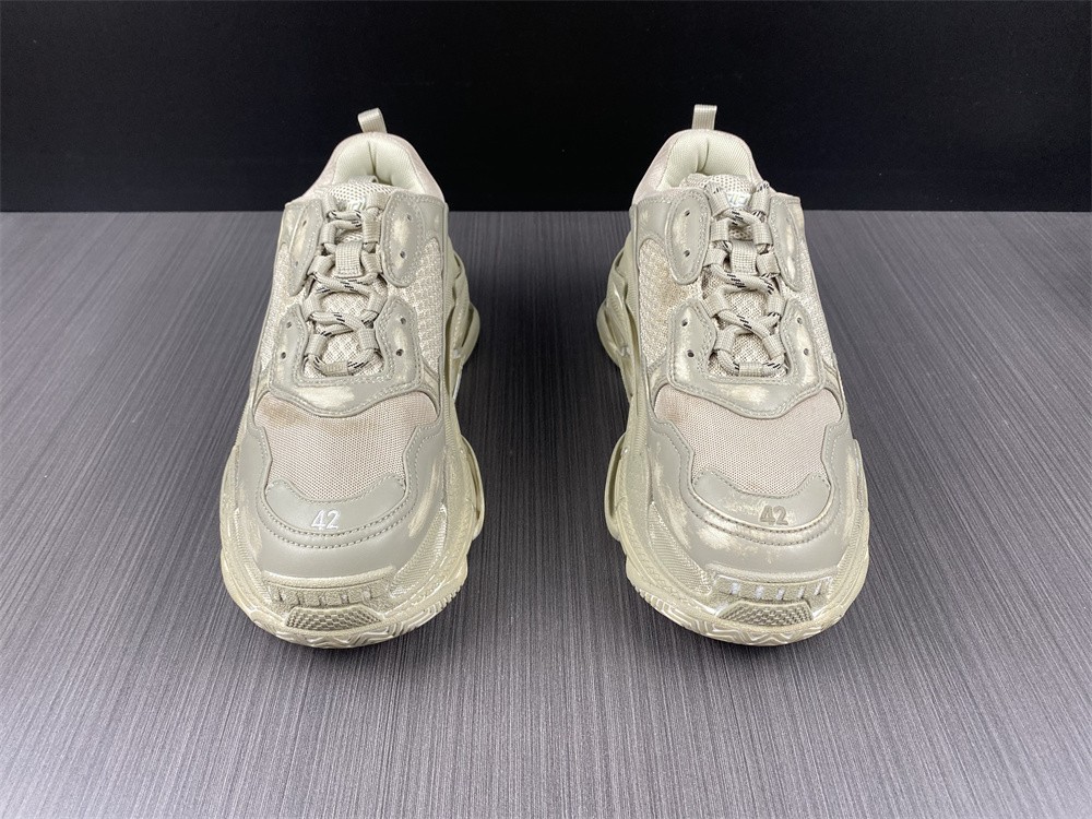Balenciaga Women Triple S Faded Sneaker in Beige