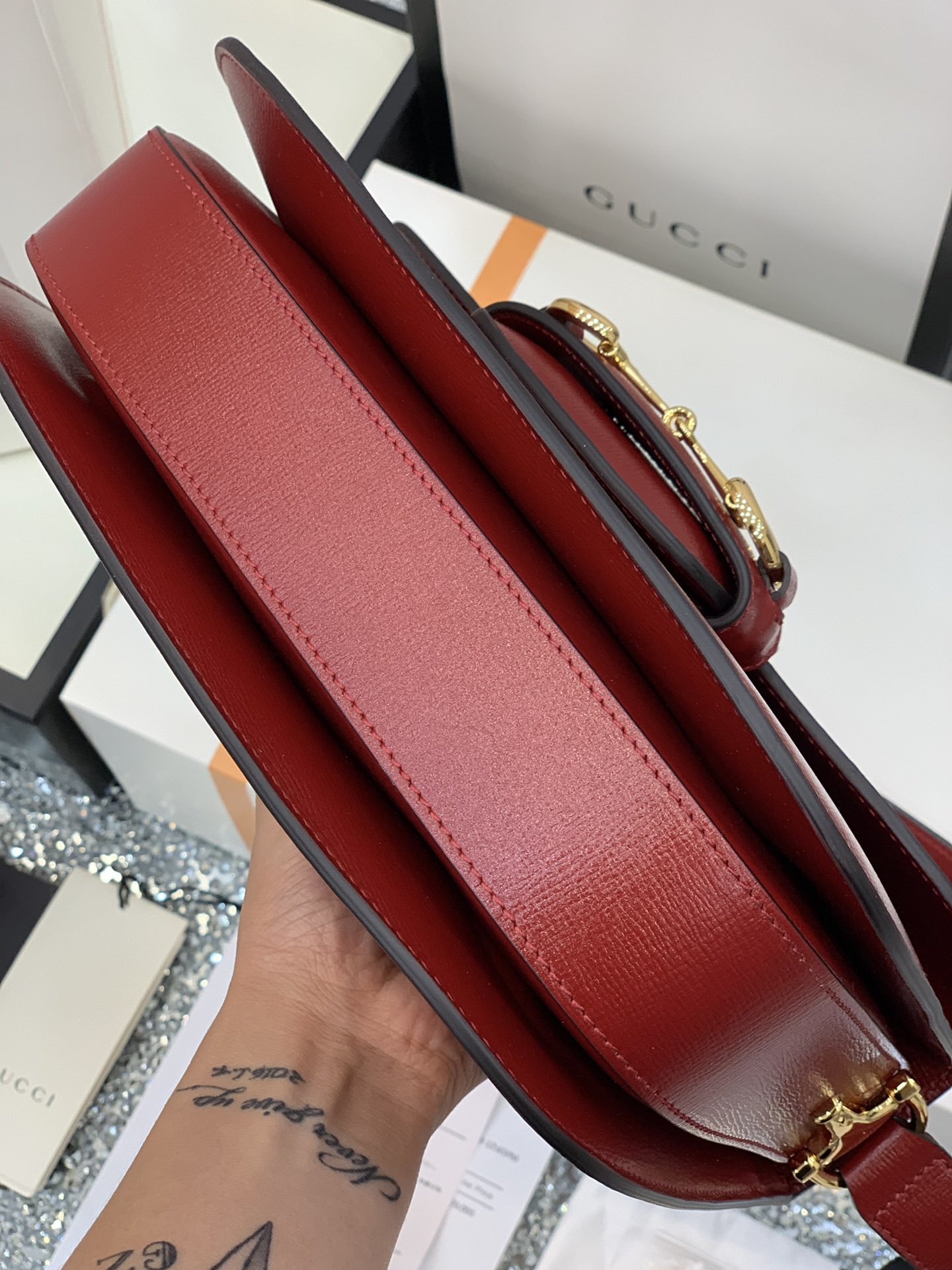 GUCCI 1995 Horsebit Bag 602204 25*18*8cm