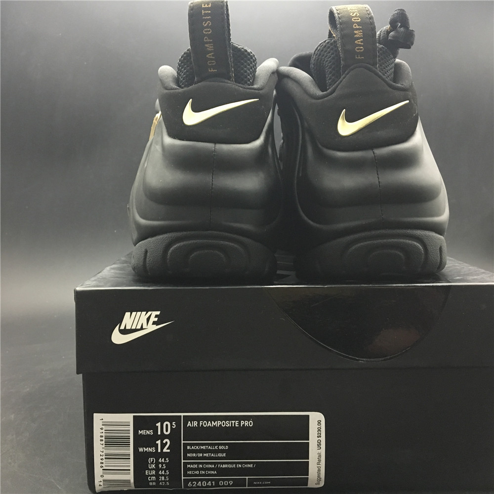 Nike Air Foamposite Pro Black Metallic Gold 624041-009