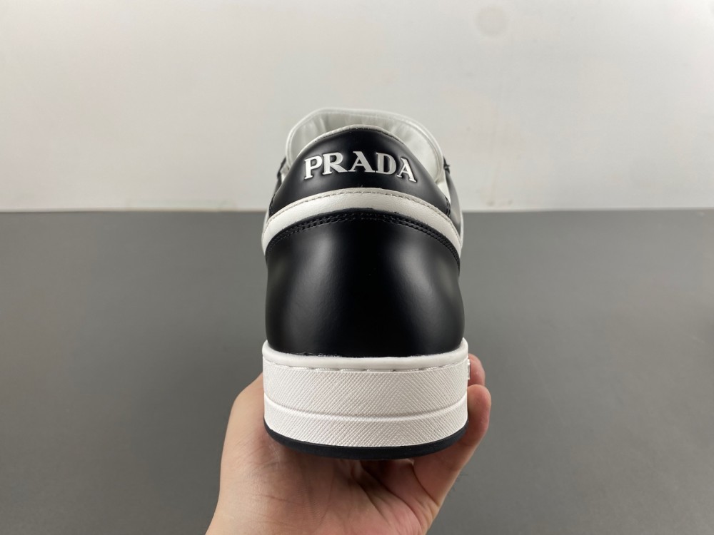 Prada Downtown Low Top Sneakers Leather White Black