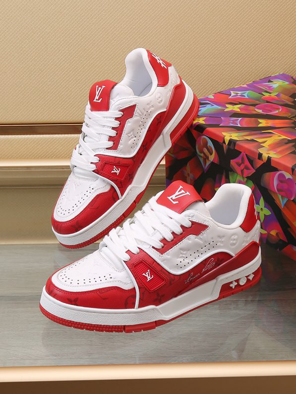 Louis Vuitton Trainer #54 Signature Red White