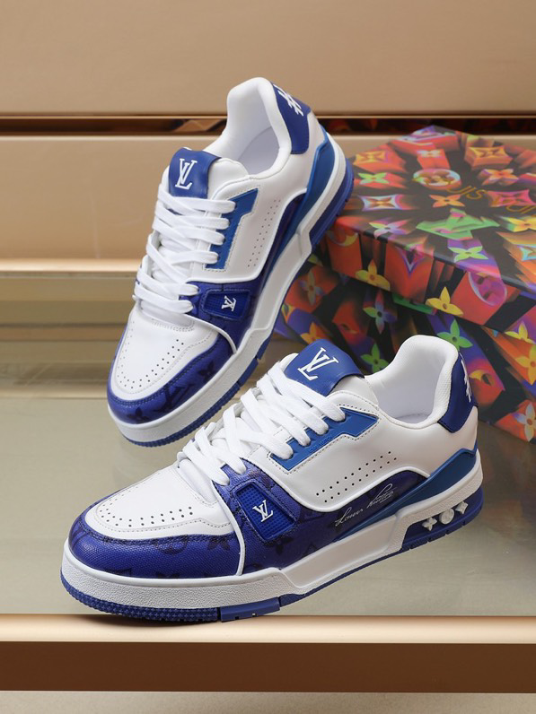 Louis Vuitton Trainer Bule White