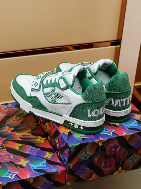 Louis Vuitton Trainer Green Monogram Denim