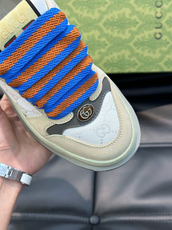 Gucci Screener GG Sneakers White Beige Grey