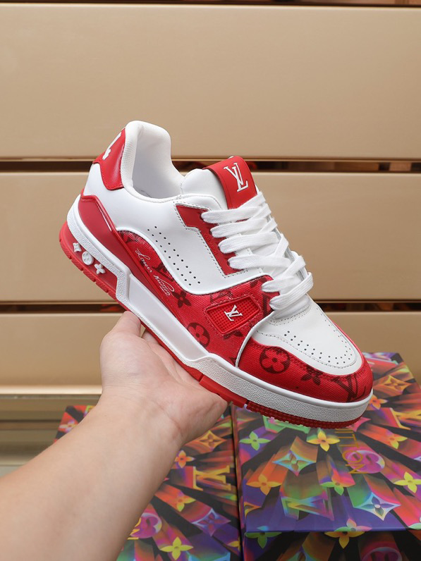 Louis Vuitton Trainer #54 Signature Red White