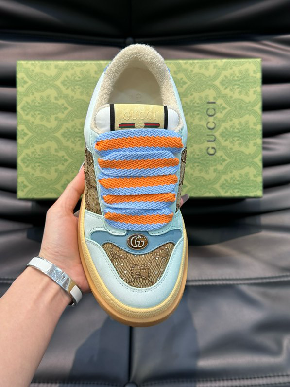 Gucci Screener GG Sneakers White Brown Orange