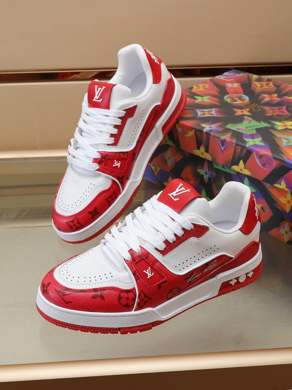 Louis Vuitton Trainer #54 Signature Red White