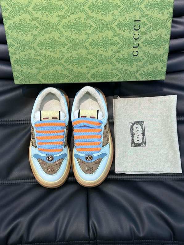 Gucci Screener GG Sneakers White Brown Orange