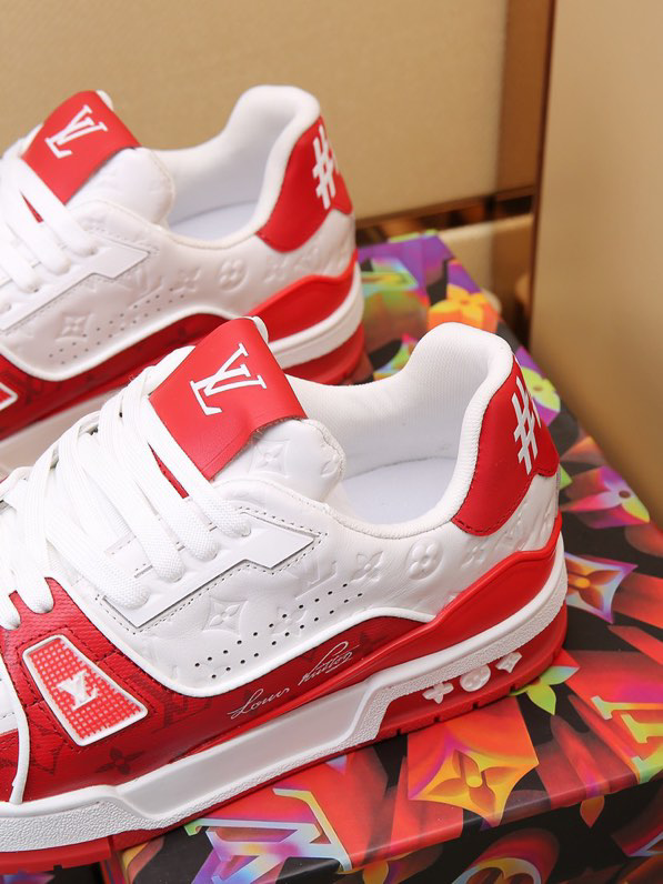 Louis Vuitton Trainer #54 Signature Red White